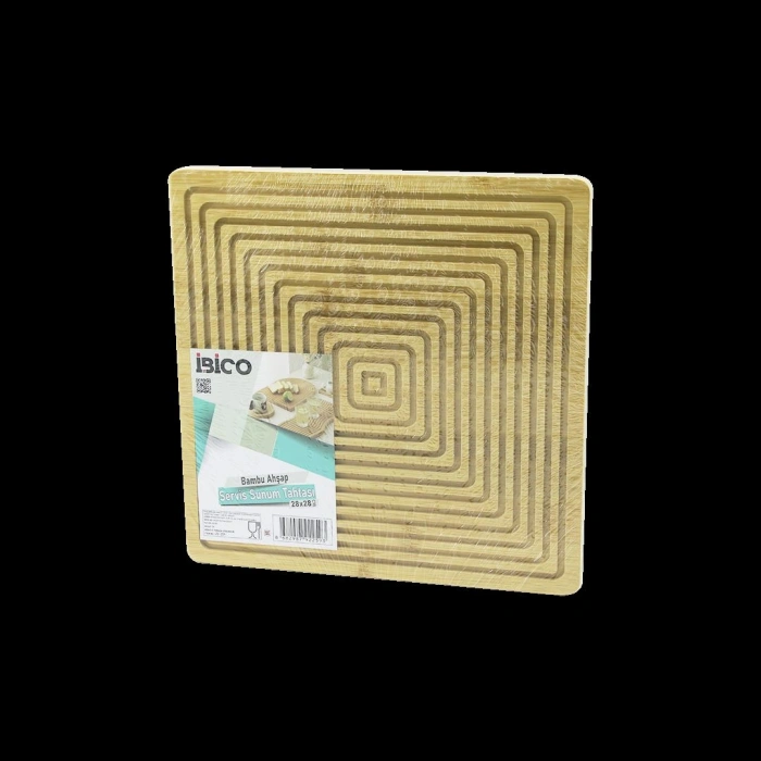 Hubrendy Tedarik Bambu Servis ve Sunum Tahtası 28x28 cm (Çift Taraflı)