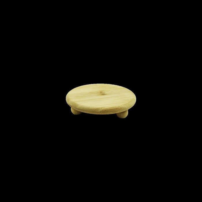 Hubrendy Tedarik Bambu Sunum Tabağı Ayaklı 11x11 cm