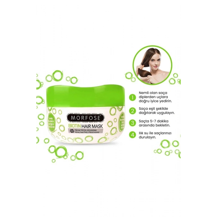 Hubrendy Tedarik Biotin Saç Maskesi 500 ML - Gür ve Dolgun Saçlar - mrfs