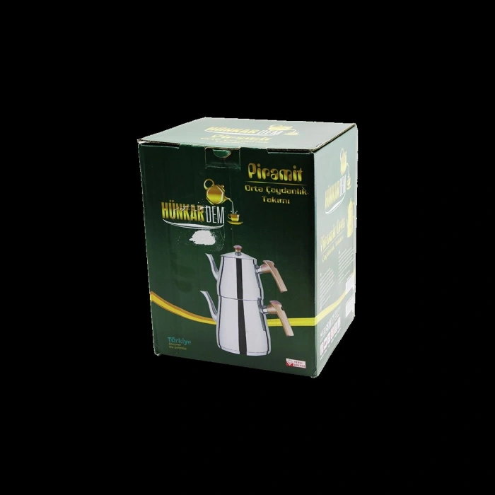 Hubrendy Tedarik Çelik Çaydanlık Seti (1.1L Üst + 2L Alt) Kendinden Süzgeçli