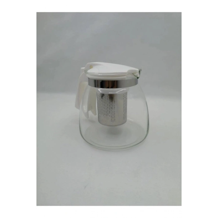 Hubrendy Tedarik Çelik Süzgeçli Cam Demlik 900 Ml. Royaleks-8882