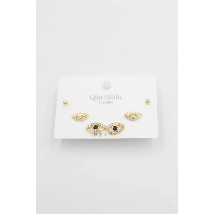 Hubrendy Tedarik Çoklu Set Küpe - Altın