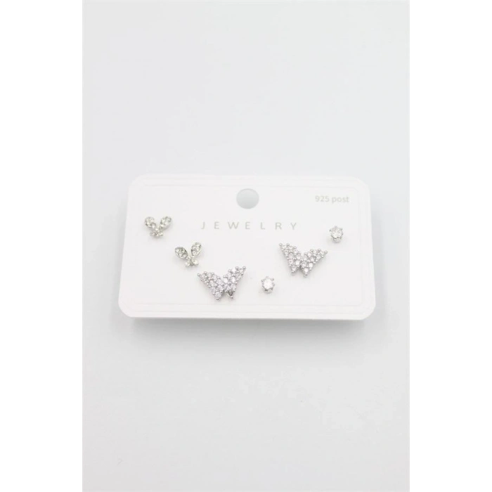 Hubrendy Tedarik Çoklu Set Küpe - Gümüş