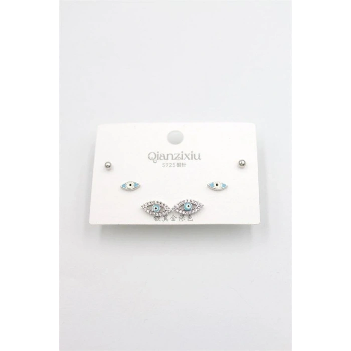 Hubrendy Tedarik Çoklu Set Küpe - Gümüş