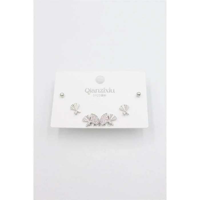 Hubrendy Tedarik Çoklu Set Küpe - Gümüş