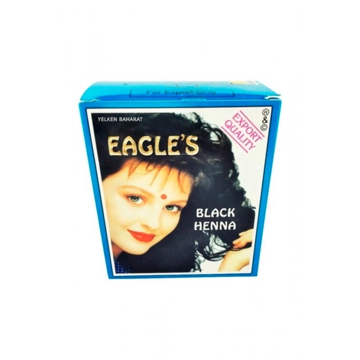 Hubrendy Tedarik Eagles Orijinal Hint Kınası Saç Boyası Siyah - Black Henna