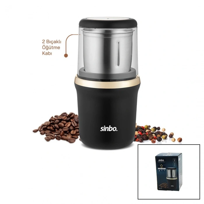 Hubrendy Tedarik Kahve & Baharat Öğütücü 200W (Çelik Bıçak, 100 g)