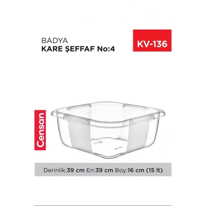 Hubrendy Tedarik Kare Şeffaf Badya 1 Adet 4 No Royaleks-E167