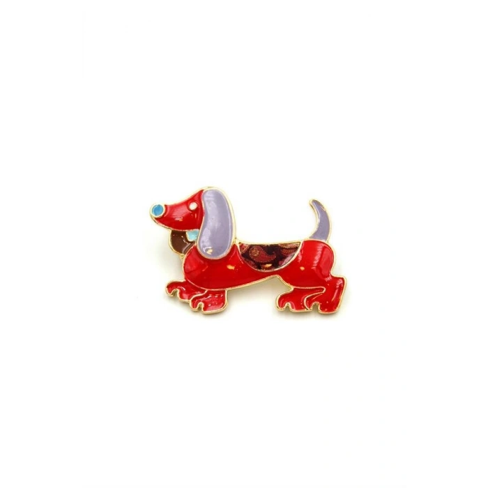 Hubrendy Tedarik Köpek Broş - Kırmızı