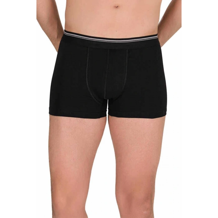 Hubrendy Tedarik Likralı Erkek Boxer Şort Siyah 1097B