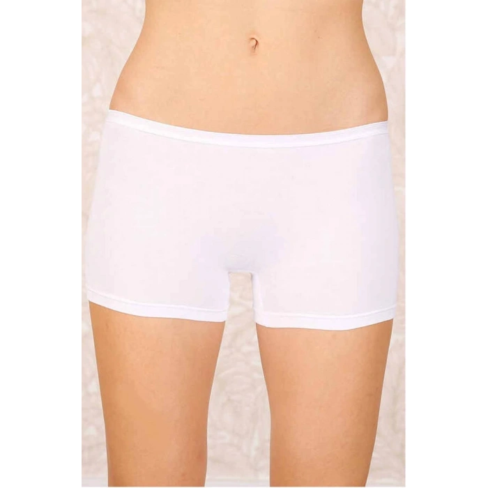 Hubrendy Tedarik Likralı Süprem Bayan Boxer Short Beyaz 2100B