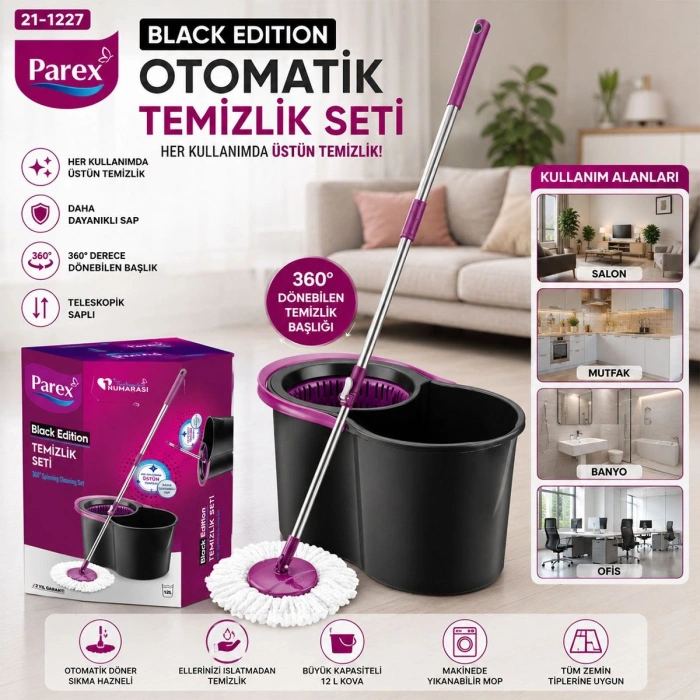 Hubrendy Tedarik Otomatik Mop Temizlik Seti 12 L