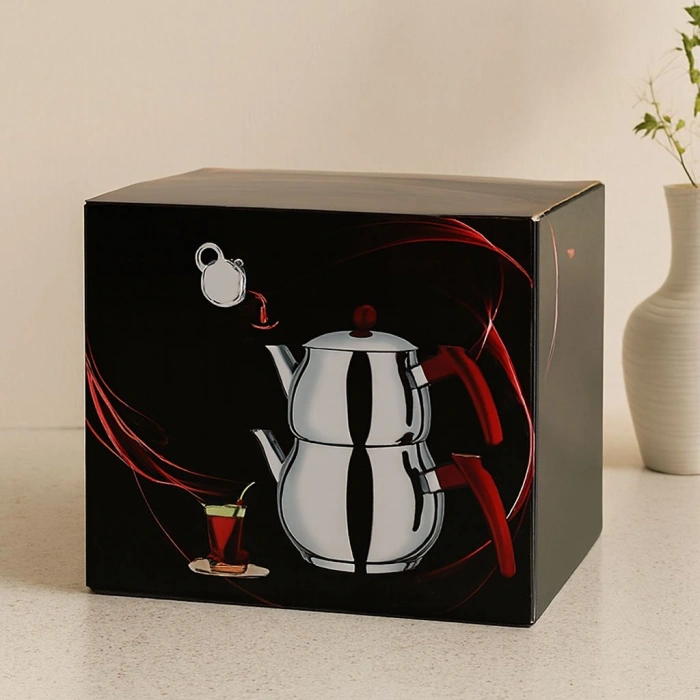 Hubrendy Tedarik Paslanmaz Çelik Çaydanlık Seti (1L + 2L) Küre Model