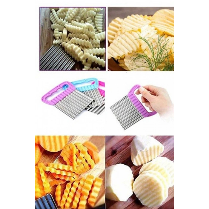 Hubrendy Tedarik Pratik Cips Chopper Şekilli Sebze Meyve Ve Gıda Dilimleyici