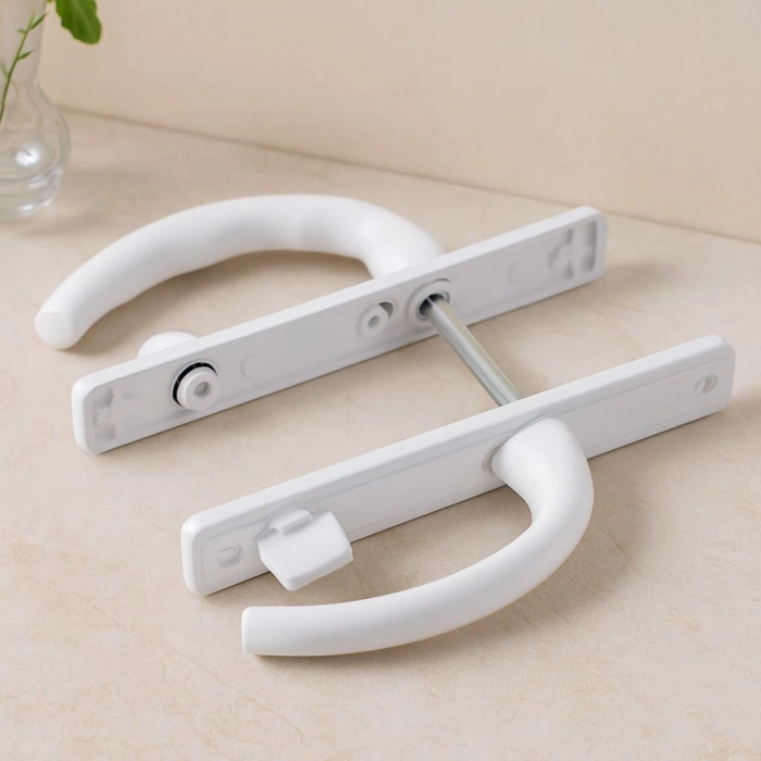 Hubrendy Tedarik PVC Kilitli Banyo/WC Kapı Kolu Beyaz
