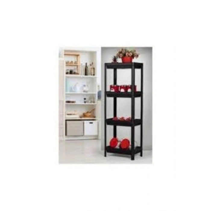 Hubrendy Tedarik Shelf Unit Raf Ünitesi Siyah Renk 4 Katlı Royaleks-81414