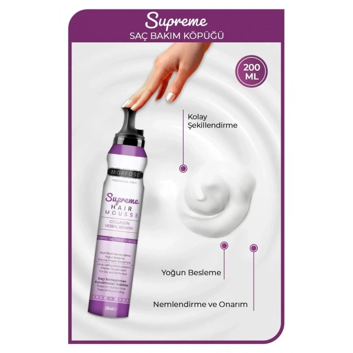 Hubrendy Tedarik Supreme Saç Köpük 200 ML - Nemlendirme - mrfs