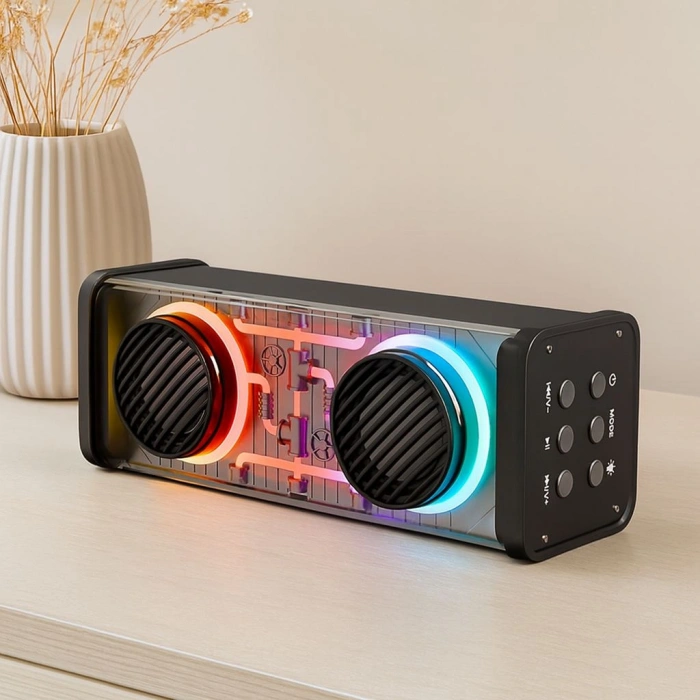 Hubrendy Tedarik Taşınabilir Bluetooth Hoparlör 20W USB Şarjlı Işıklı