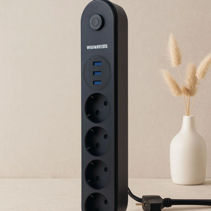 Hubrendy Tedarik Termal Korumalı Anahtarlı 4lü Uzatma Kablosu 3 USB 2 m