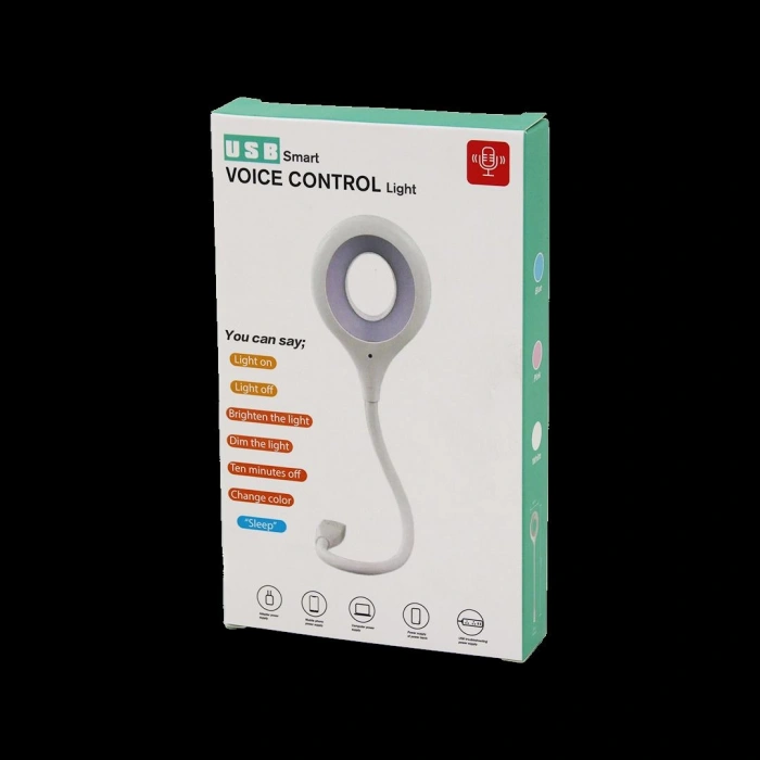 Hubrendy Tedarik USB Sesli Kontrol 16 LED Mini Masa Lambası