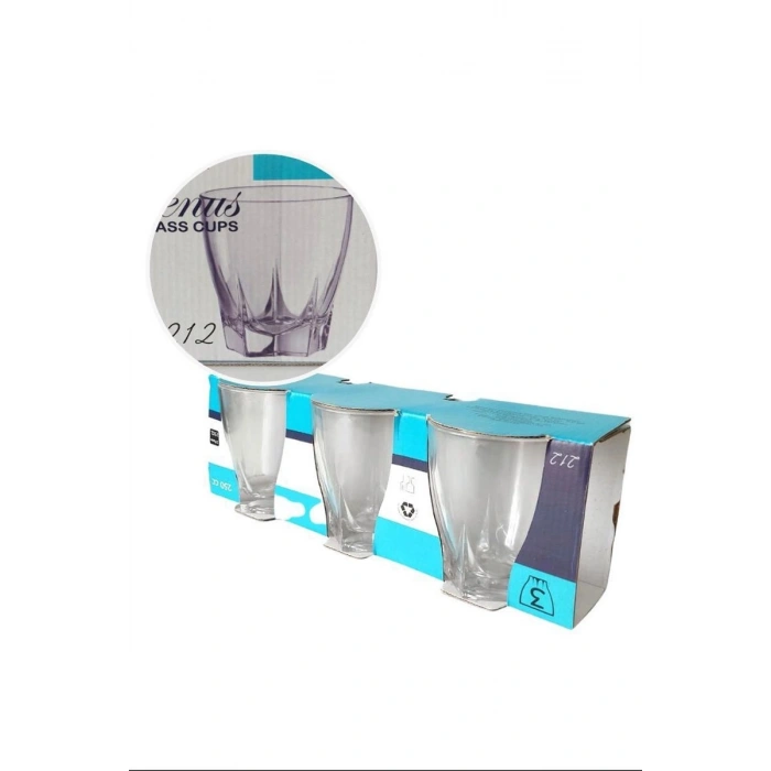Hubrendy Tedarik Venüs 3lü Su Bardağı 250Ml Royaleks-212