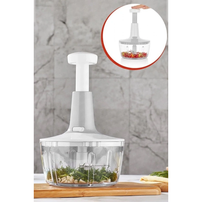 Hubrendy Tedarik Yakut Üstten Basmalı El Rondo Blender Çelik Bıcaklı Beyaz