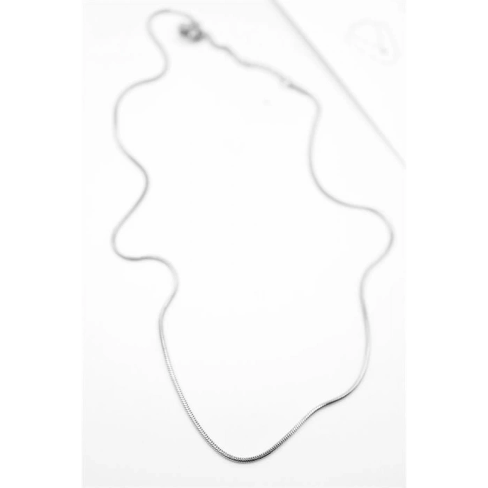 Hubrendy Tedarik Yılan Zincir Kolye - 46cm - Gümüş