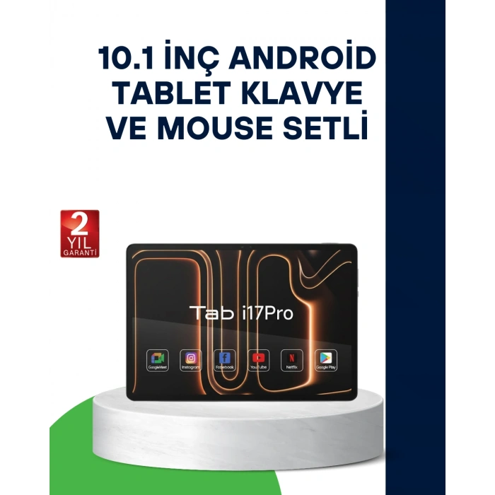 Hubrendy Tekno 10.1 İnç Android Tablet Klavye ve Mouse Setli 5G Destekli