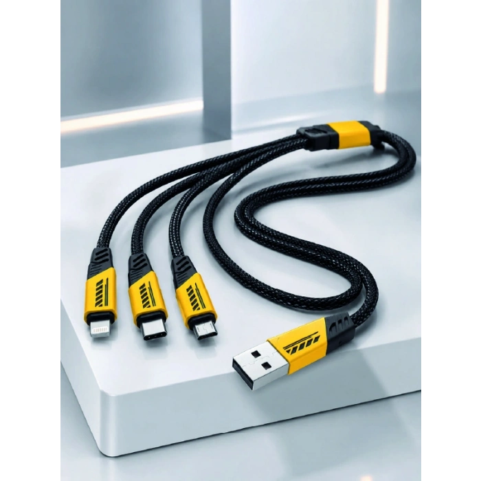 Hubrendy Tekno 240W 3Ü 1 ARADA HIZLI ŞARJ KABLOSU
