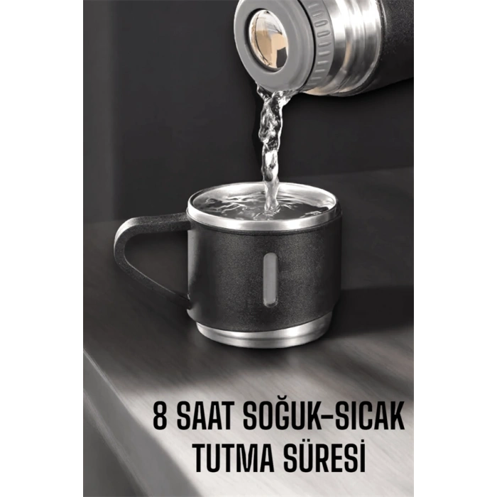 Hubrendy Tekno 500 ml Kapasiteli Taşınabilir Basınçlı Termos Seti Günlük Kullanım için İdeal