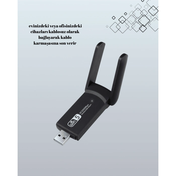 Hubrendy Tekno AC1200 USB WiFi Adaptör