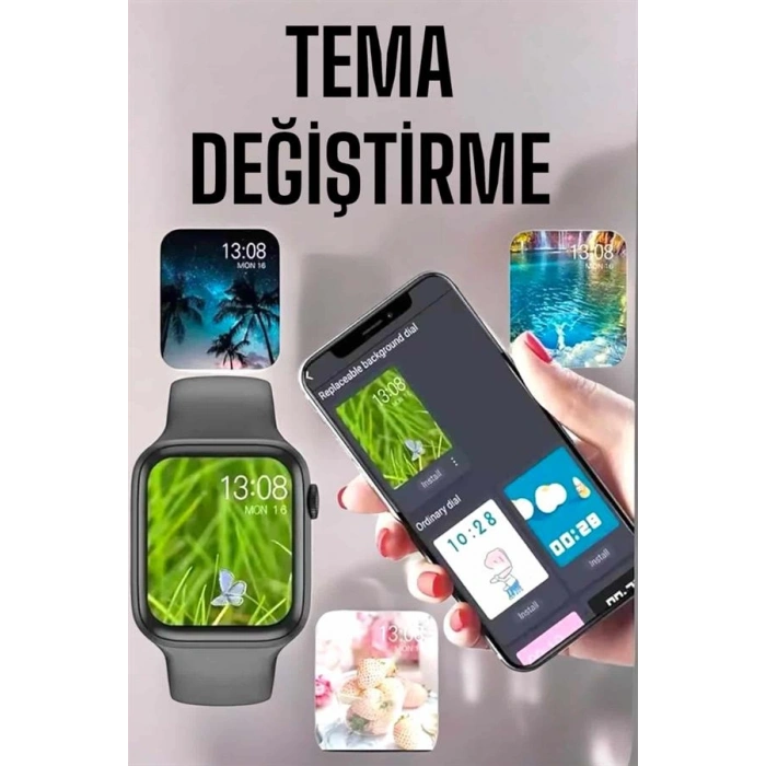 Hubrendy Tekno Akıllı Saat Amoled Ekran Yeni Nesil Bluetooth Bağlantılı