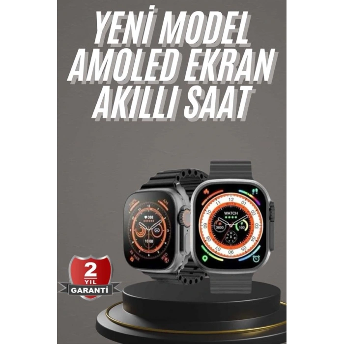Hubrendy Tekno Akıllı Saat Kordon Hediyeli Güçlü Batarya Kapasiteli Titreşimli Bildirim Görme Unisex