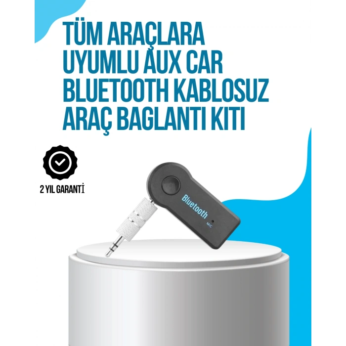Hubrendy Tekno Araç İçi Bluetooth AUX Müzik ve Telefon Görüşmesi Adaptörü
