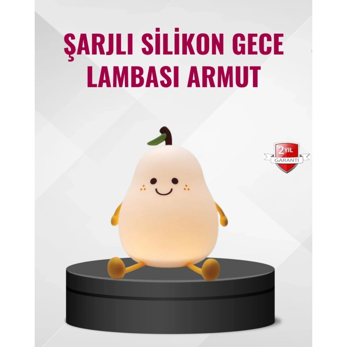 Hubrendy Tekno Armut Gece Lambası USB Şarjlı Ayarlanabilir LED Işık