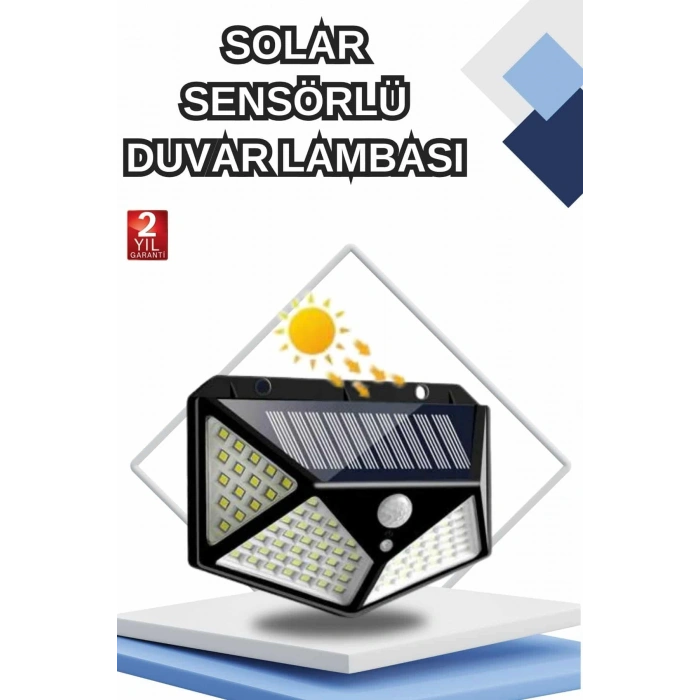 Hubrendy Tekno Bahçe Lambası Bahçe Aydınlatma Sensörlü Suya Dayanıklı 100 Led