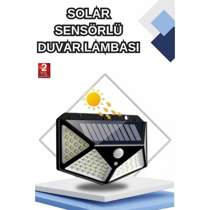 Hubrendy Tekno Bahçe Lambası Bahçe Aydınlatma Sensörlü Suya Dayanıklı 100 Led