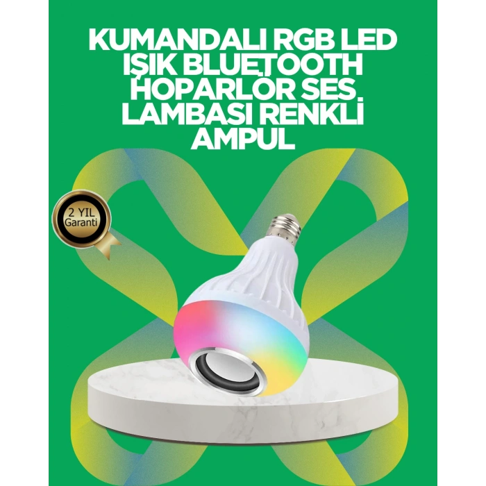 Hubrendy Tekno Bluetooth Hoparlörlü LED Ampul – 12W Enerji Tasarruflu
