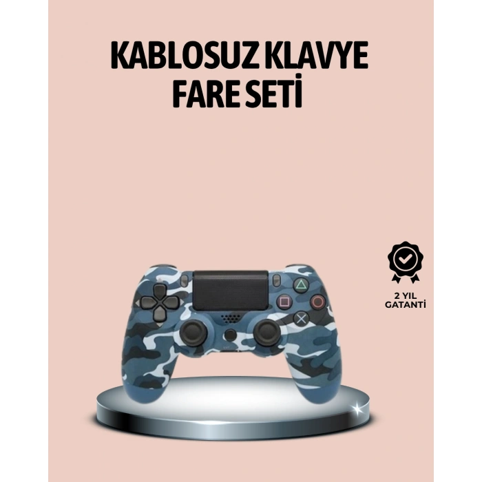Hubrendy Tekno Bluetooth Kablosuz PS4 Gamepad Çift Motorlu Siyah Controller