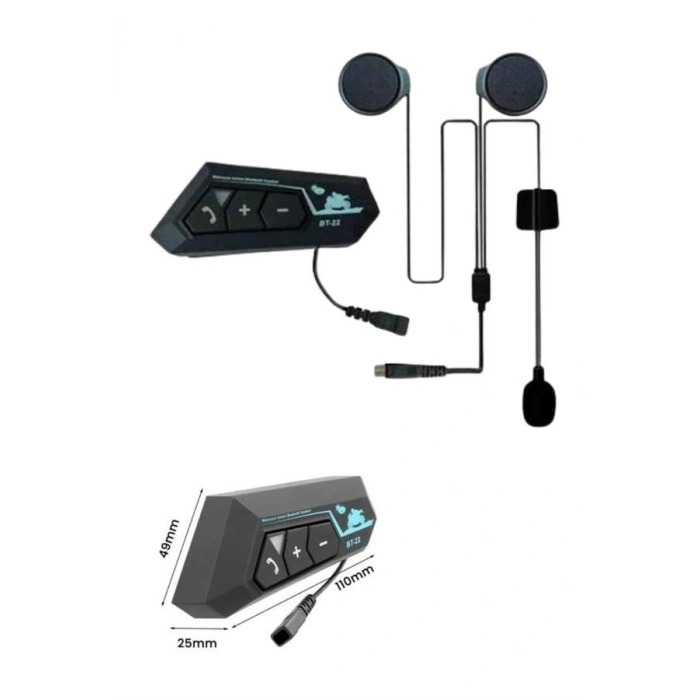 Hubrendy Tekno Bluetooth Kask Kulaklığı Intercom 5.0 Bluetooth Android ve İOS Uyumlu