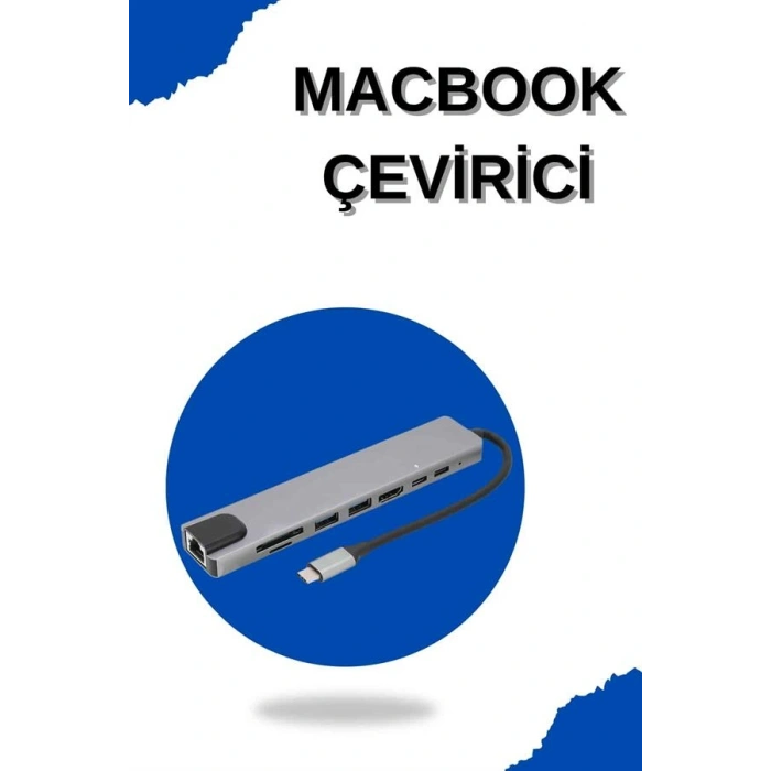 Hubrendy Tekno Çevirici Dönüştürücü Adaptör Macbook 3 In 1 Type-C To Hdmı USB 3.0