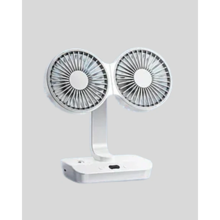 Hubrendy Tekno Çift Kafalı Masaüstü ve Duvar Tipi Sessiz USB Şarjlı Fan