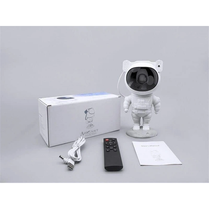 Hubrendy Tekno Çocuklara Özel Projeksiyon Astronot Lamba Speaker Sevimli