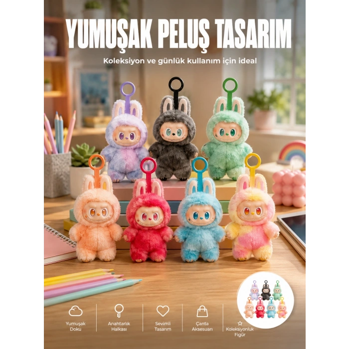 Hubrendy Tekno Dekoratif Labubu Peluş Figür Oyuncak Yeni Seri