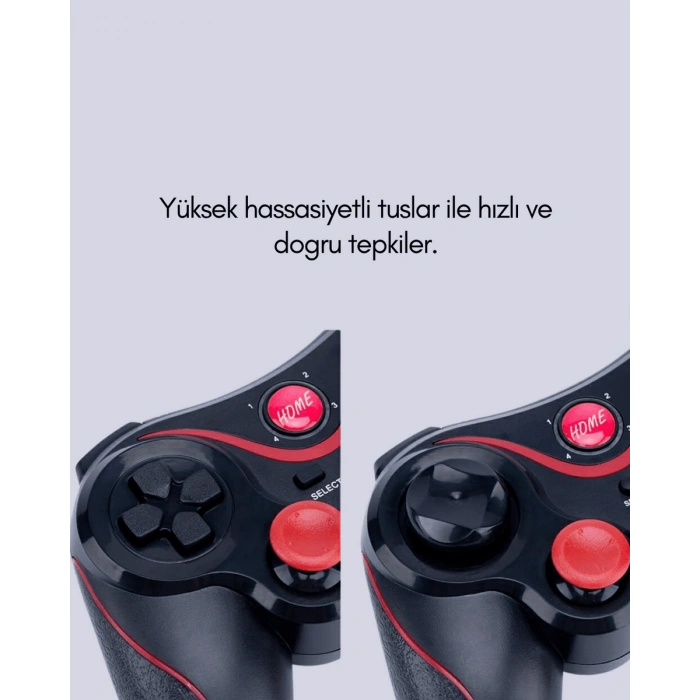 Hubrendy Tekno Ergonomik Tasarımlı Çok Yönlü Wireless Gamepad