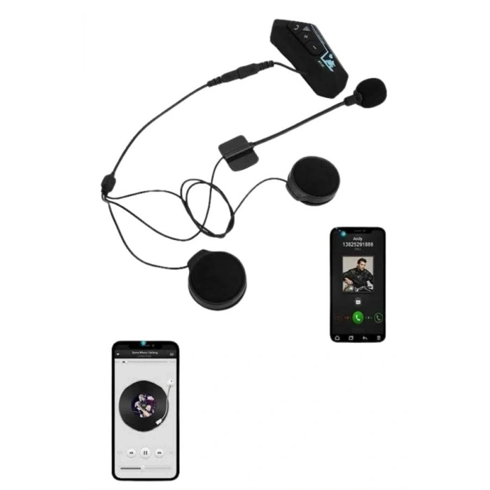 Hubrendy Tekno Intercom Bluetooth Kask Kulaklık Motosiklet Kulaklık 5.0 Bluetooth