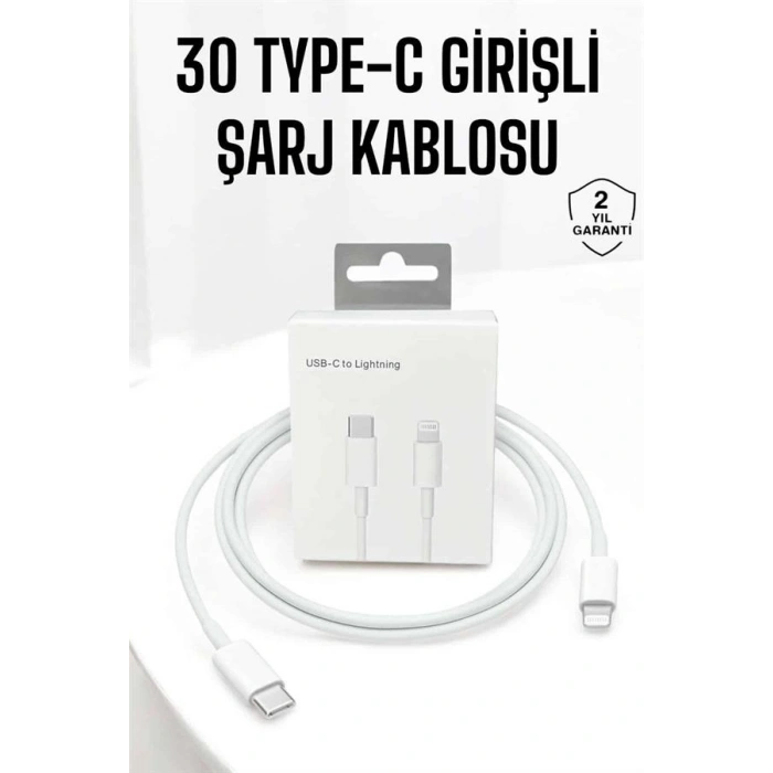 Hubrendy Tekno Iphone Uyumlu İOS Uyumlu Lightning Hızlı Şarj Tye C Lightning Şarj Kablosu