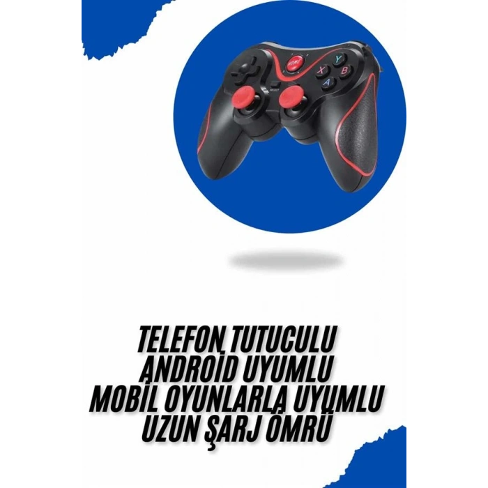 Hubrendy Tekno Joystik Gamepad Bluetooth Telefon Tutucu Oyun Kolu Telefon Android Uyumlu