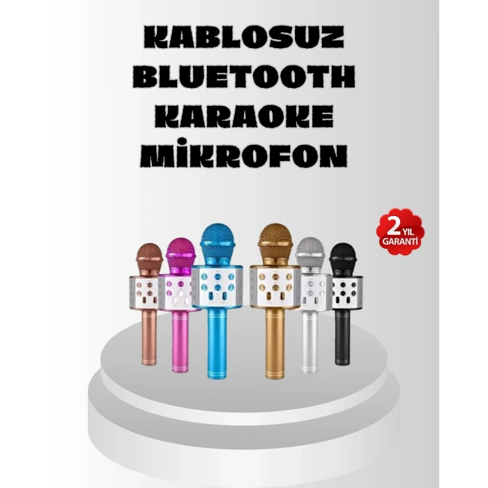 Hubrendy Tekno Kablosuz Bluetooth Karaoke Mikrofon  Yankı Efektli