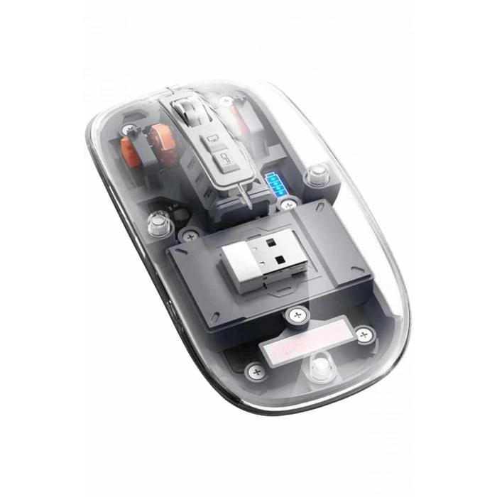Hubrendy Tekno Kablosuz Mouse Fare Şarjlı Bluetooth Wireless Çift Modlu Sessiz